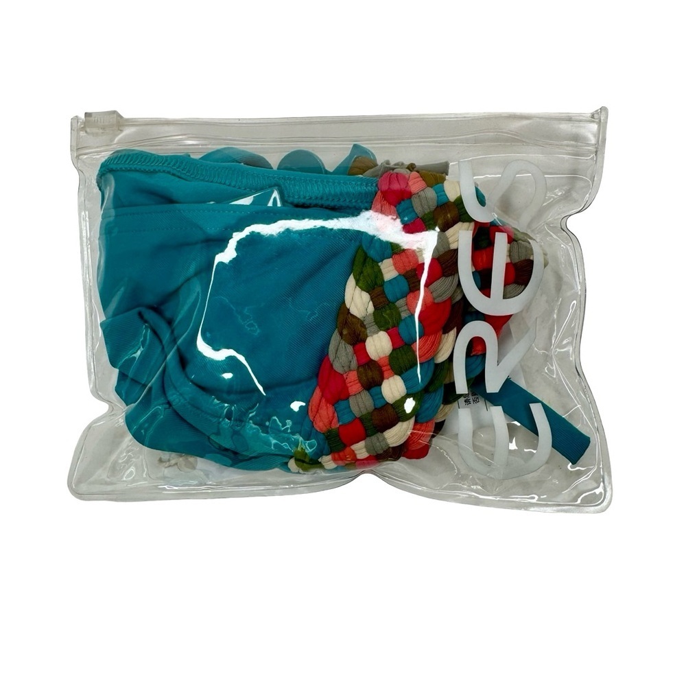 NWT ERES “Mambo Poncho” Braid Fringe Trimmed Triangle Bikini Top Turquoise 42/10 - Picture 3 of 15